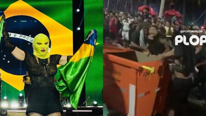 Fãs de Madonna jogam ladrao na lata do lixo!